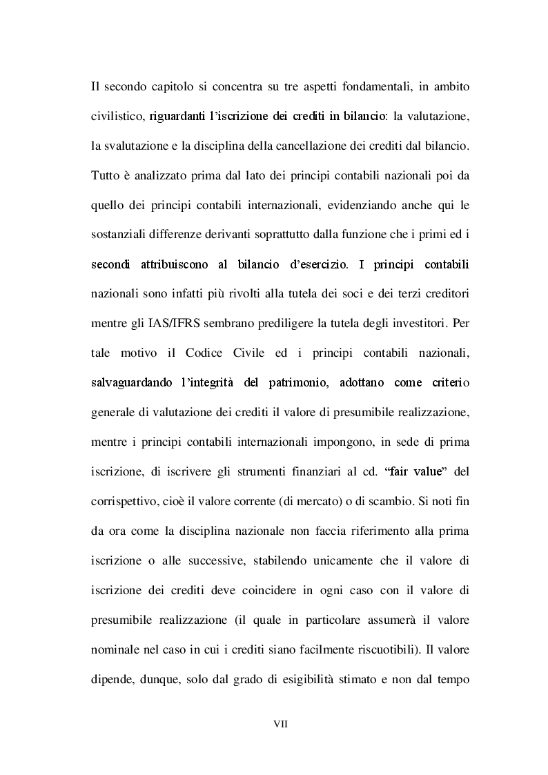 Anteprima della tesi: La valutazione dei crediti tra normativa civilistica e fiscale, Pagina 5