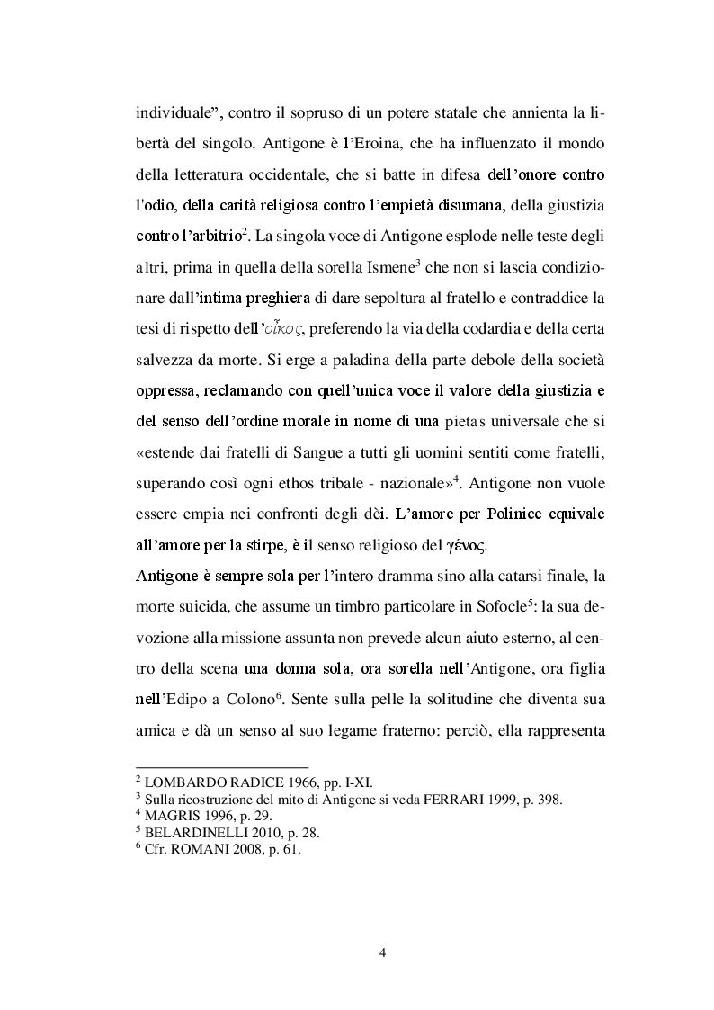 Anteprima della tesi: Il personaggio di Antigone da Sofocle alla tragedia rinascimentale, Pagina 3