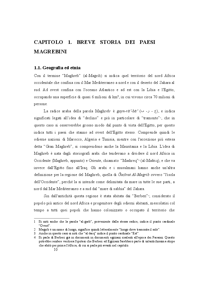 Anteprima della tesi: Maghreb, un mosaico di lingue. Politiche linguistiche di Marocco, Algeria e Tunisia a confronto, Pagina 3