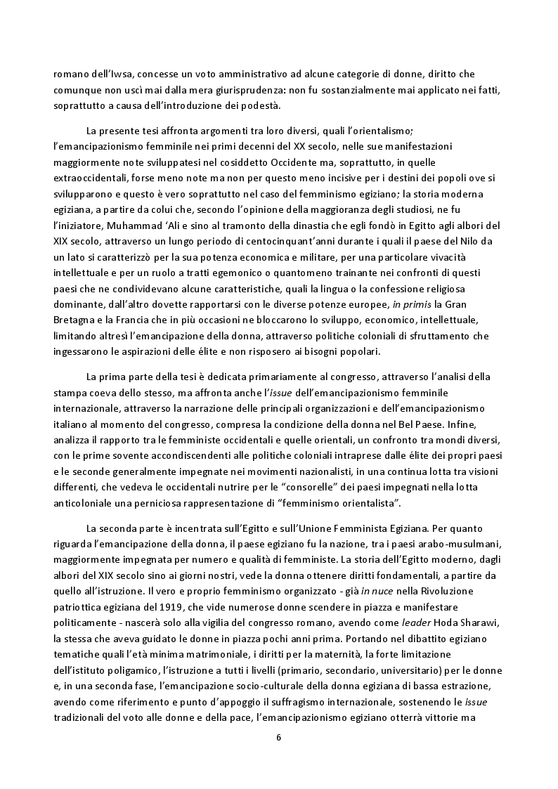 Anteprima della tesi: Hoda Sharawi e il movimento internazionale delle donne (1919-1947), Pagina 3