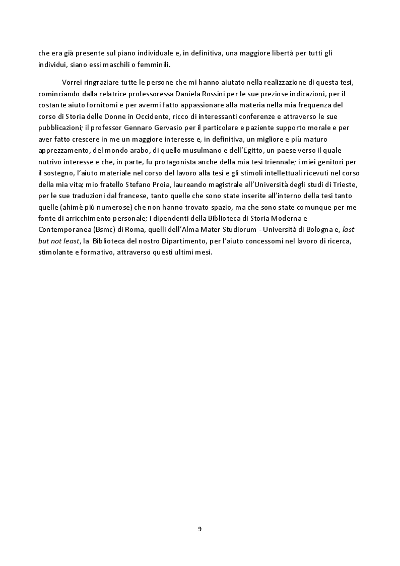 Anteprima della tesi: Hoda Sharawi e il movimento internazionale delle donne (1919-1947), Pagina 6