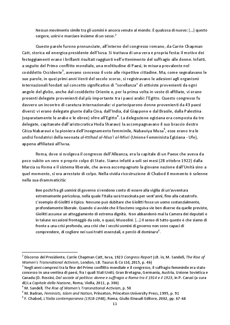 Anteprima della tesi: Hoda Sharawi e il movimento internazionale delle donne (1919-1947), Pagina 8