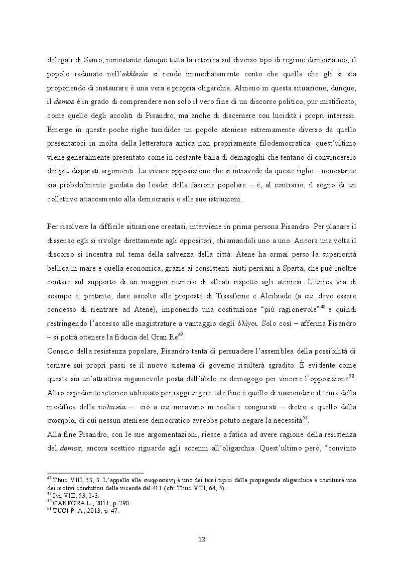 Estratto dalla tesi: Il colpo di Stato dei Quattrocento ad Atene. Metodi di attuazione e aspetti istituzionali