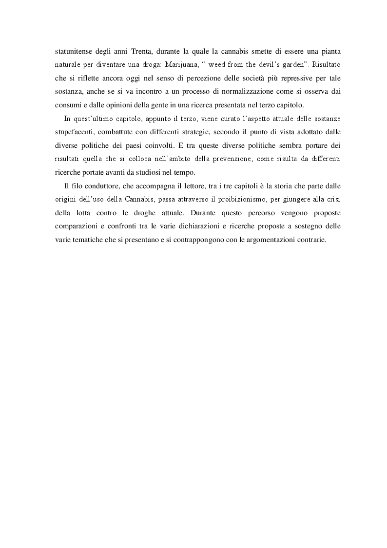 Anteprima della tesi: Cannabis. Aspetti di una devianza., Pagina 3