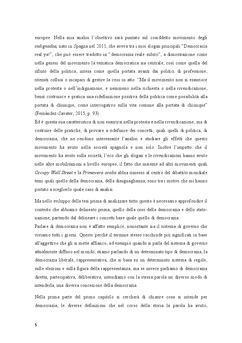 Anteprima della tesi: Movimenti sociali e democrazia nell'epoca della crisi: il caso degli indignados, Pagina 3