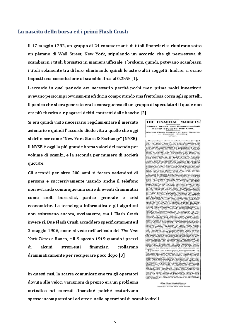 Anteprima della tesi: I Flash Crash e il comportamento degli operatori nei mercati finanziari, Pagina 3