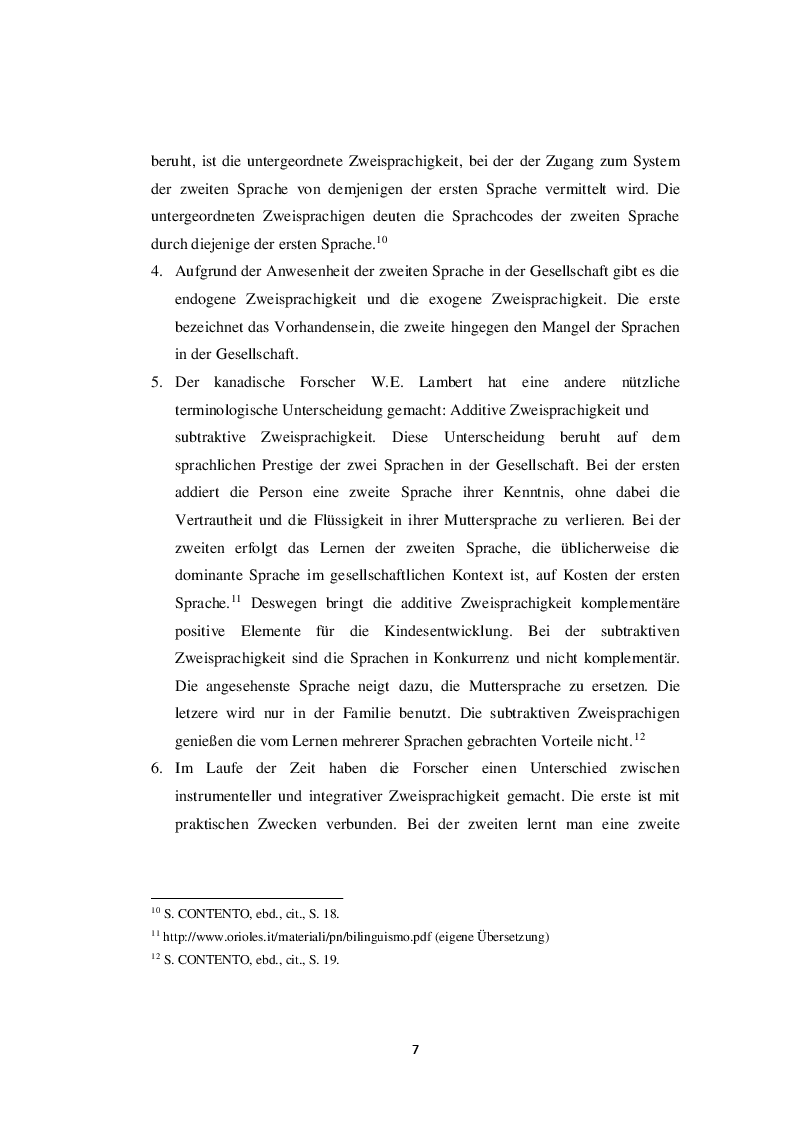 Anteprima della tesi: Die Zweisprachigkeit: Eine Ressource in der frühen Kindheit, Pagina 6