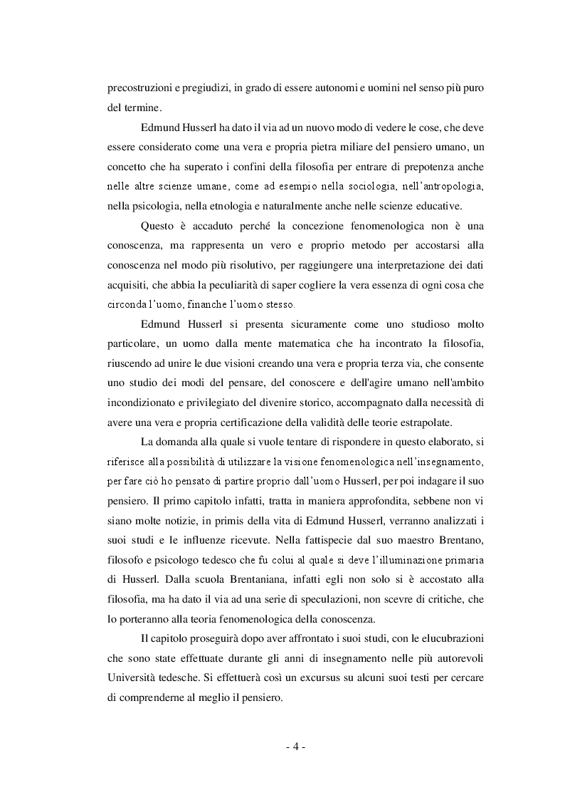 Anteprima della tesi: Il valore formativo della coscienza in Edmund Husserl , Pagina 3