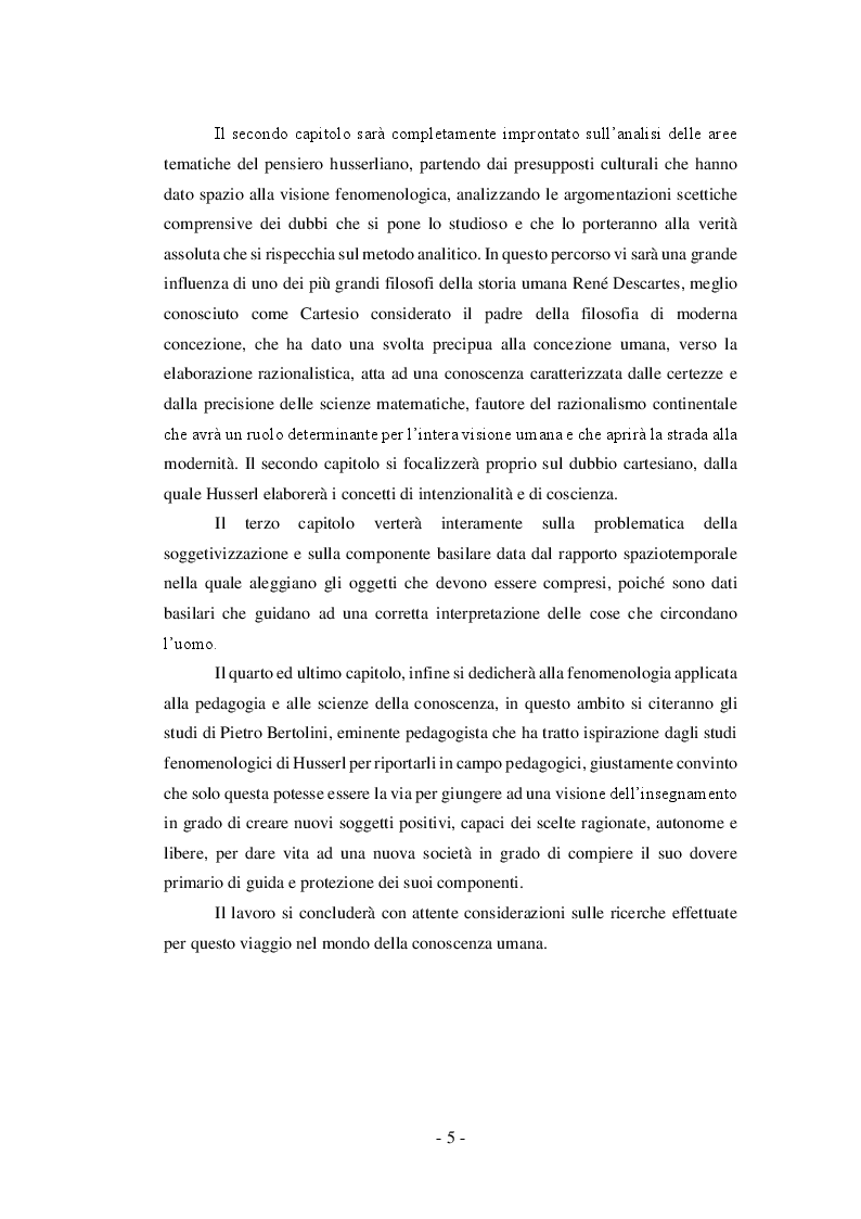 Anteprima della tesi: Il valore formativo della coscienza in Edmund Husserl , Pagina 4