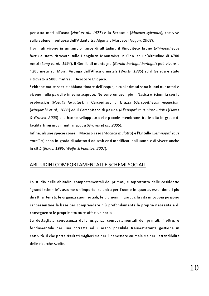 Anteprima della tesi: Protocolli applicabili nella pratica anestesiologica sui primati, Pagina 8