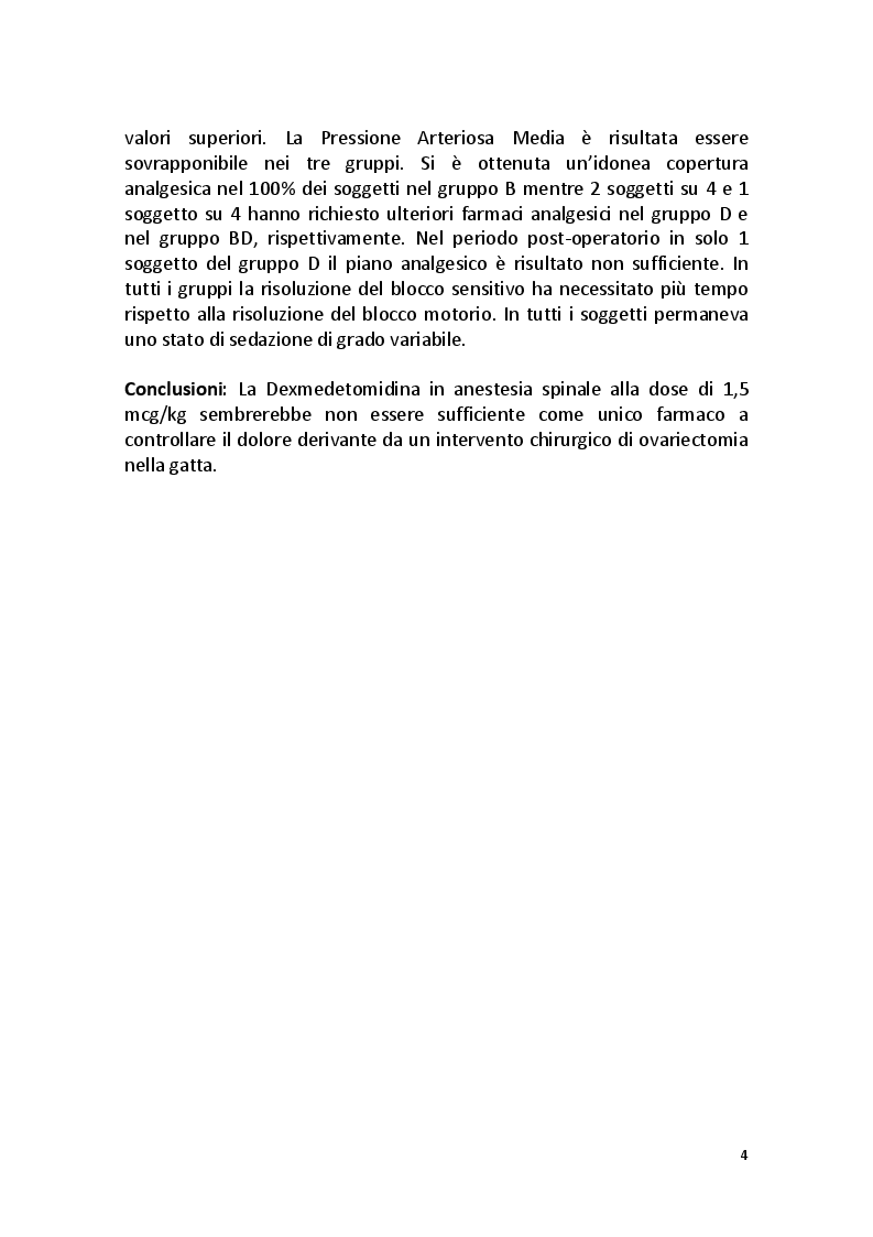 Anteprima della tesi: Effetti Analgesici e Cardiovascolari della Dexmedetomidina in Somministrazione Intratecale nel Gatto, Pagina 3