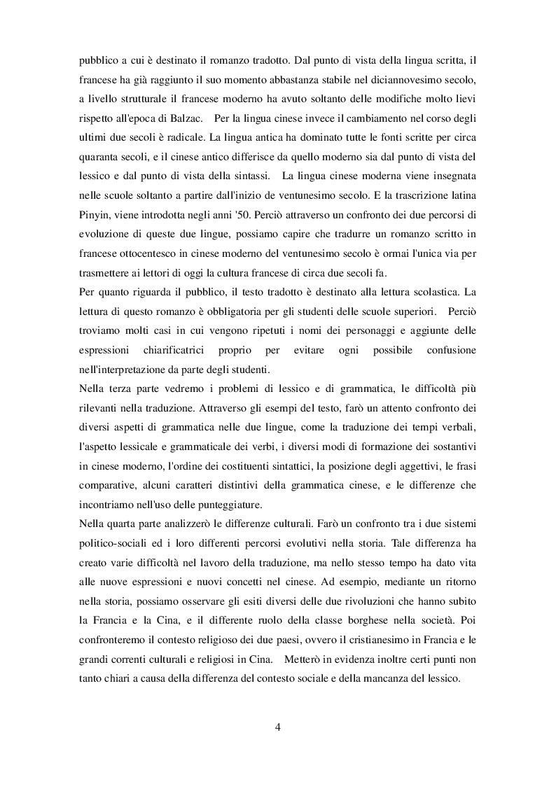 Anteprima della tesi: Eugènie Grandet sotto cieli lontani - Confronto tra il romanzo originale di Balzac e la traduzione in lingua cinese, Pagina 3