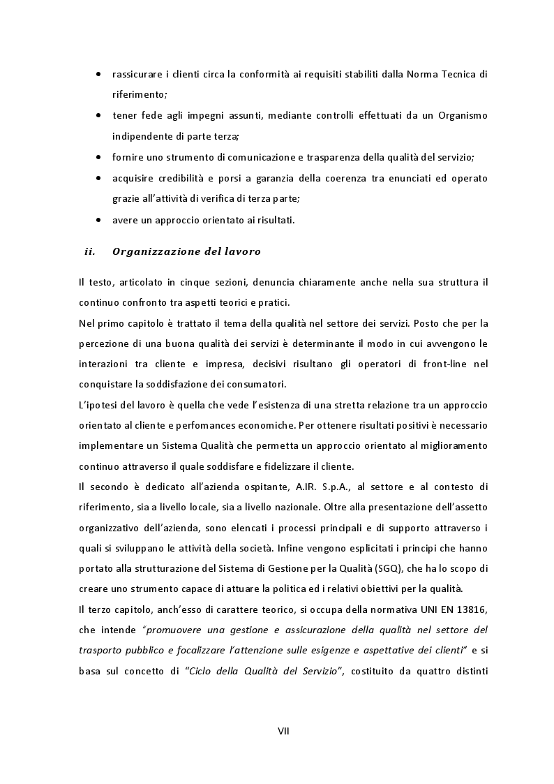 Anteprima della tesi: Analisi e Applicazione dei requisiti normativi UNI EN 13816 ad un servizio di trasporto pubblico, Pagina 4