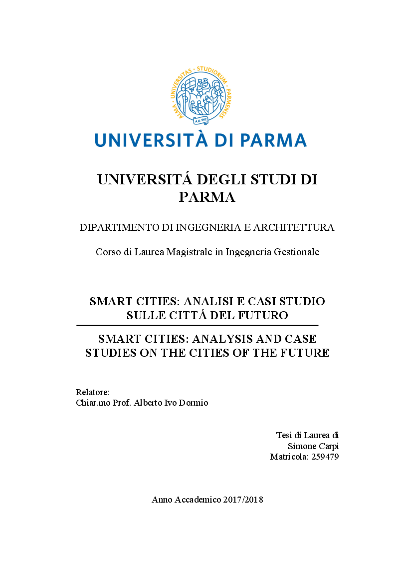 Anteprima della tesi: Smart Cities: analisi e casi studio sulle città del futuro, Pagina 1