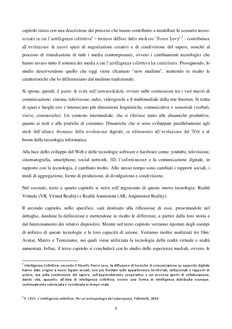 Anteprima della tesi: Realtà Virtuale e Realtà Aumentata: definizioni a confronto, Pagina 3