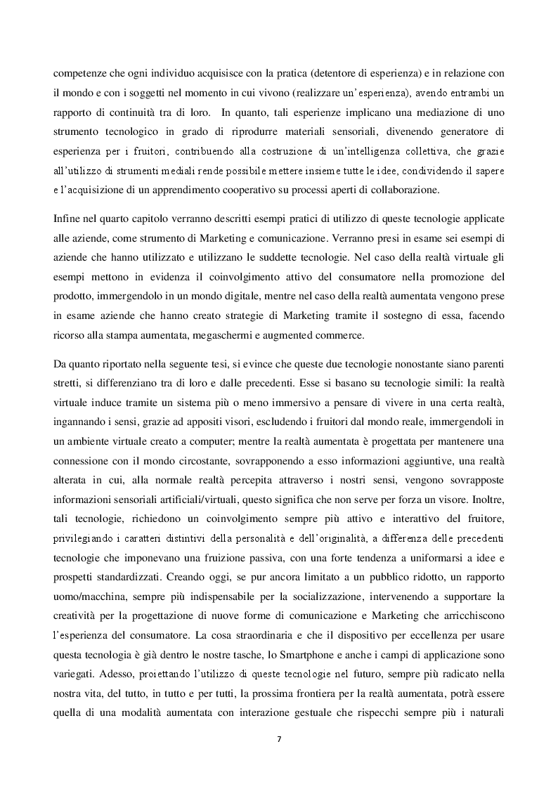 Anteprima della tesi: Realtà Virtuale e Realtà Aumentata: definizioni a confronto, Pagina 4