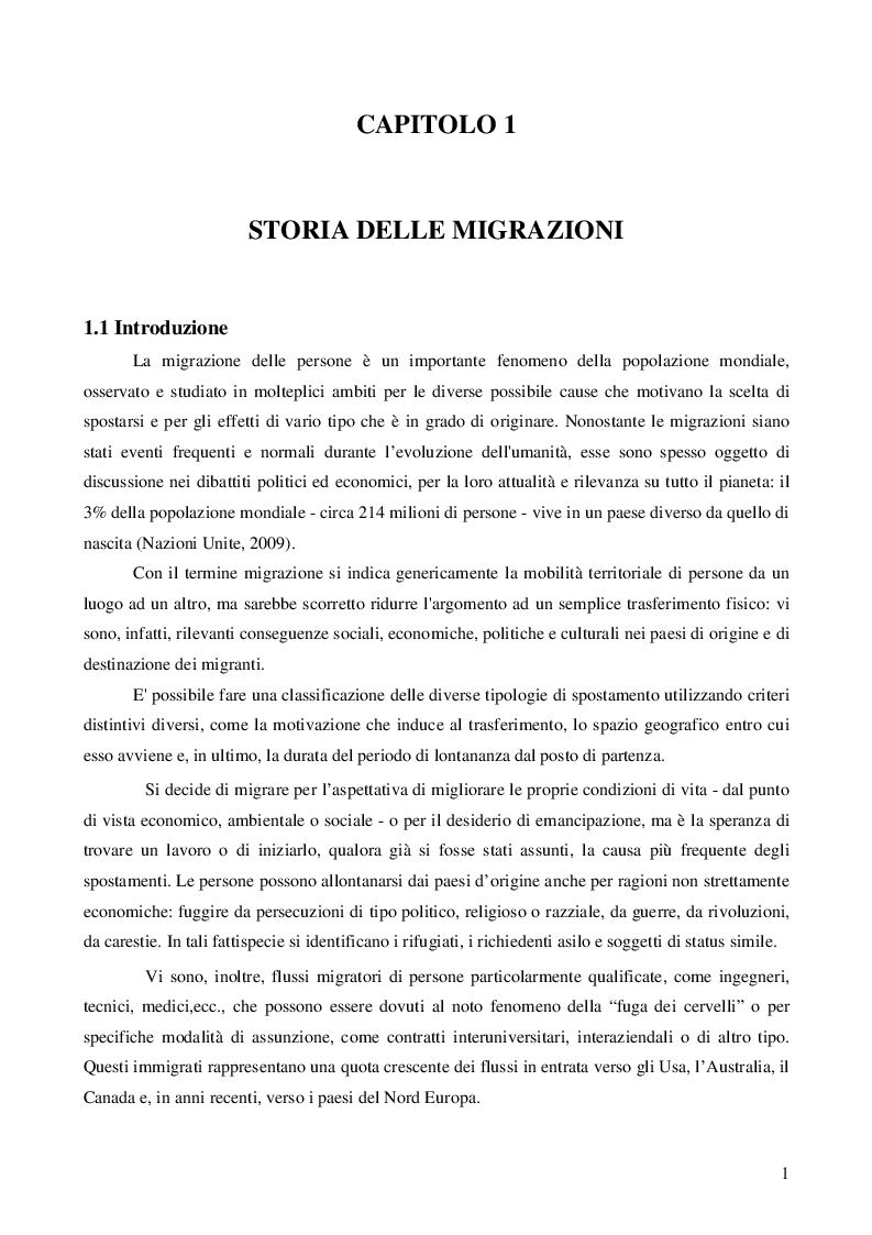 Anteprima della tesi: Immigrazione: aspetti economici e sociali, Pagina 3