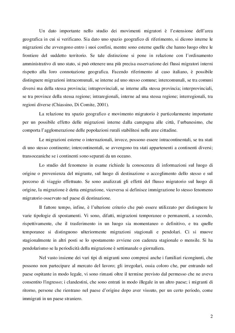 Anteprima della tesi: Immigrazione: aspetti economici e sociali, Pagina 4
