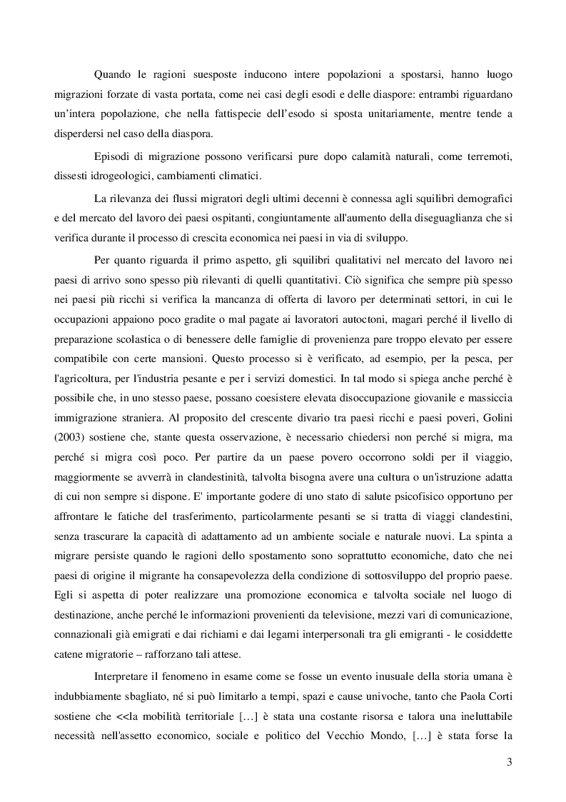 Anteprima della tesi: Immigrazione: aspetti economici e sociali, Pagina 5