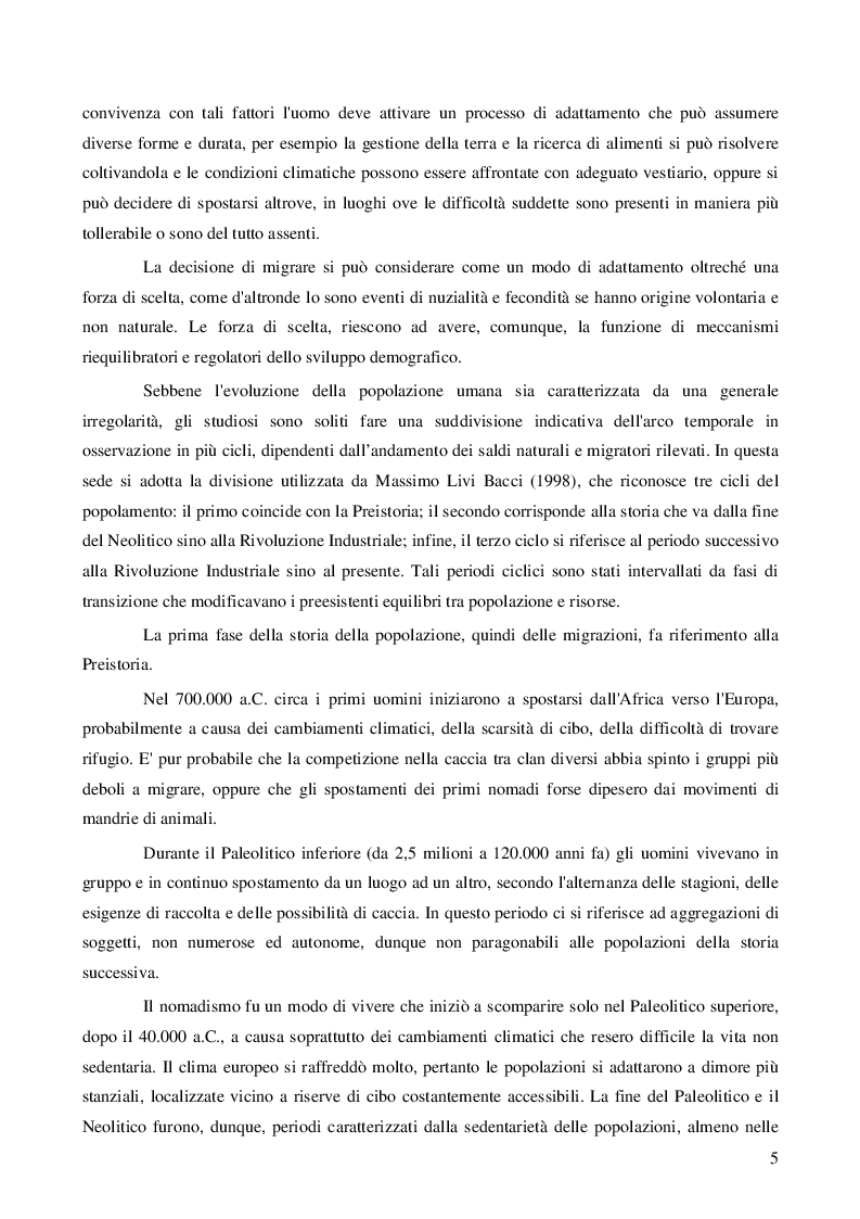 Anteprima della tesi: Immigrazione: aspetti economici e sociali, Pagina 7