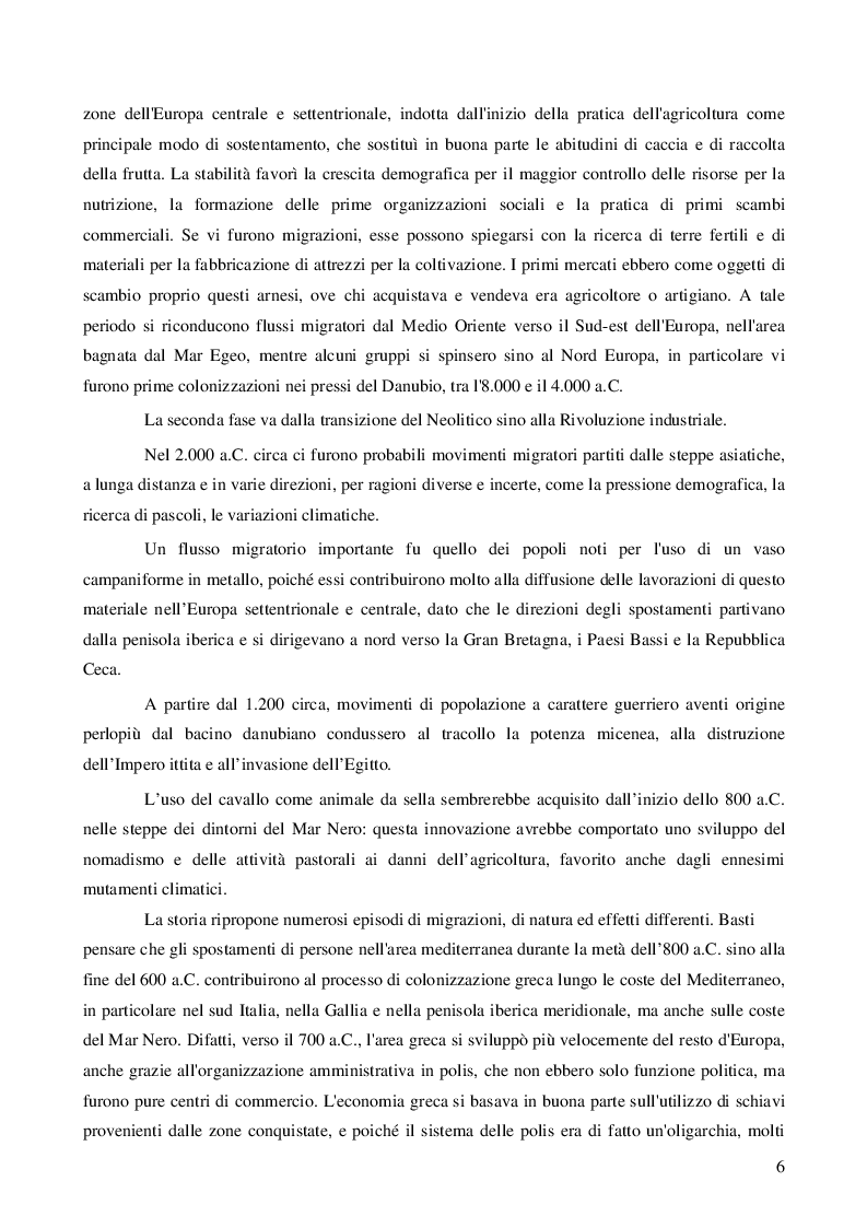 Anteprima della tesi: Immigrazione: aspetti economici e sociali, Pagina 8