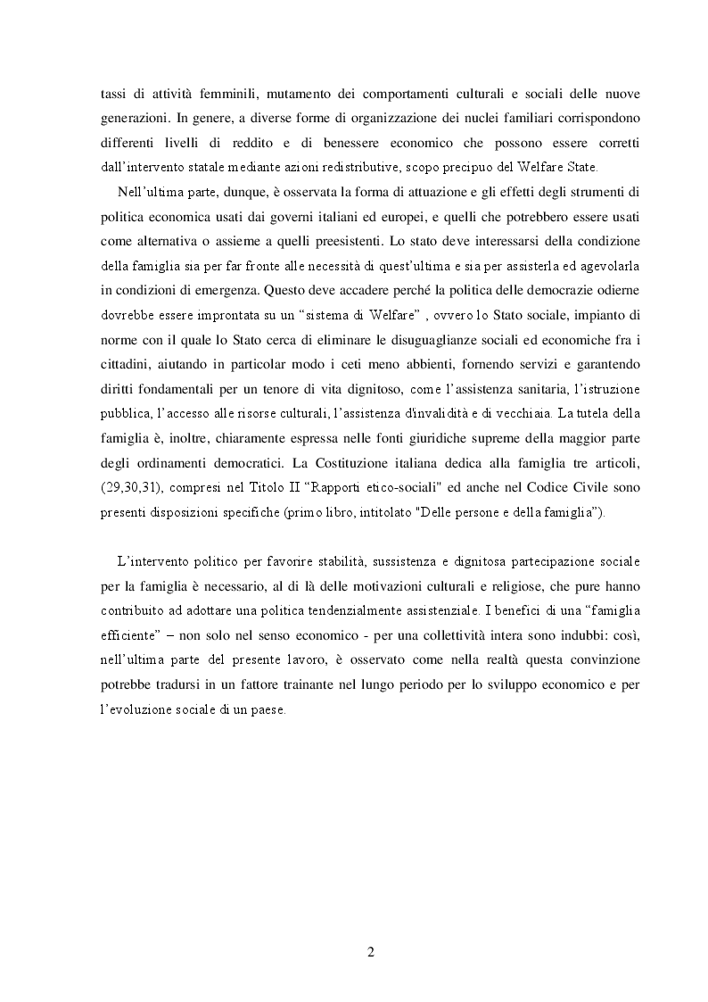 Anteprima della tesi: La Famiglia: un soggetto economico, Pagina 3