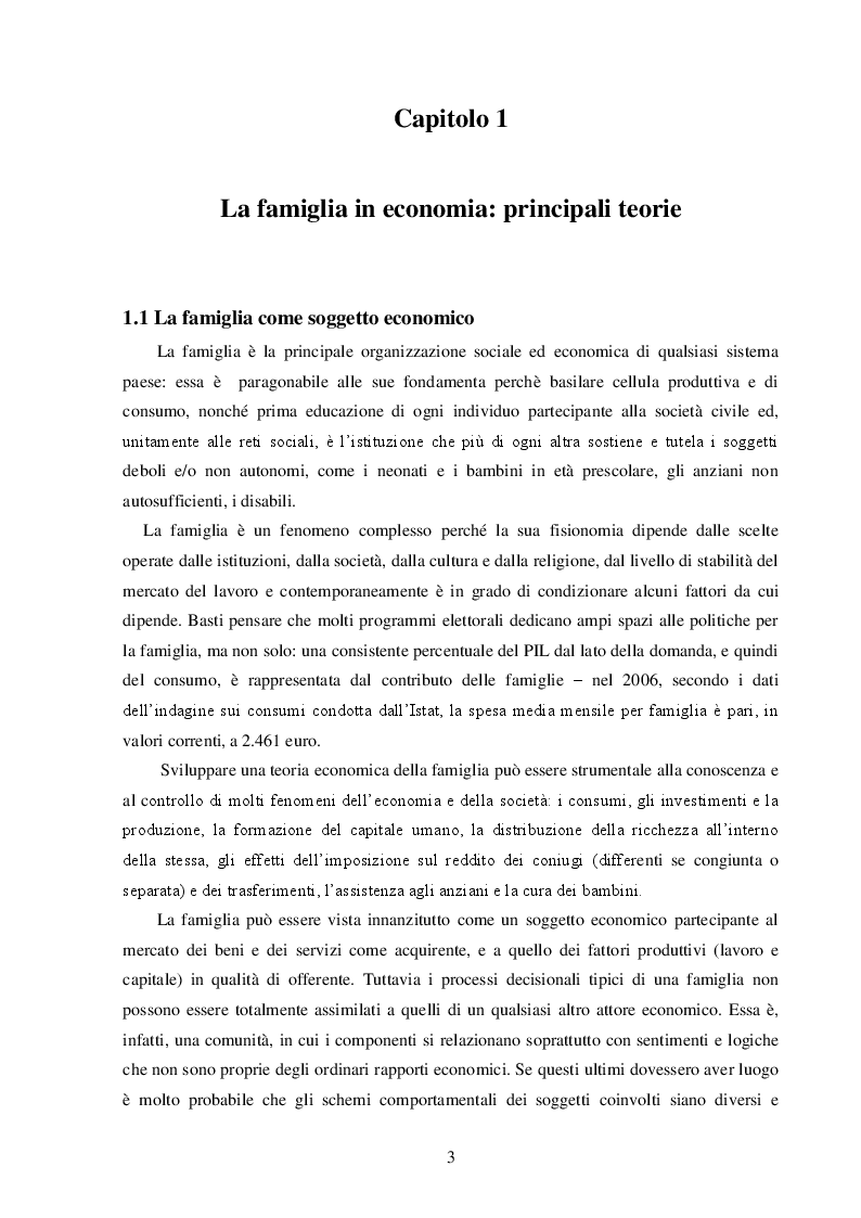 Anteprima della tesi: La Famiglia: un soggetto economico, Pagina 4