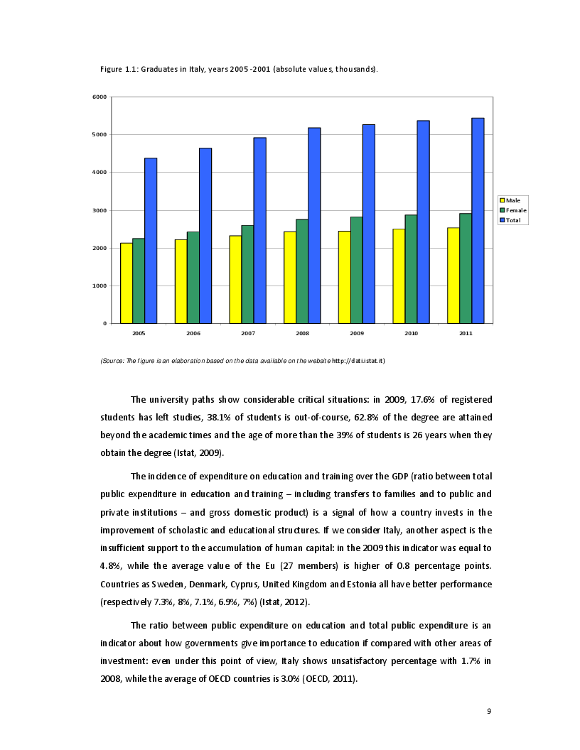 Anteprima della tesi: The Transition from University to Work - The case of Italy, Pagina 7