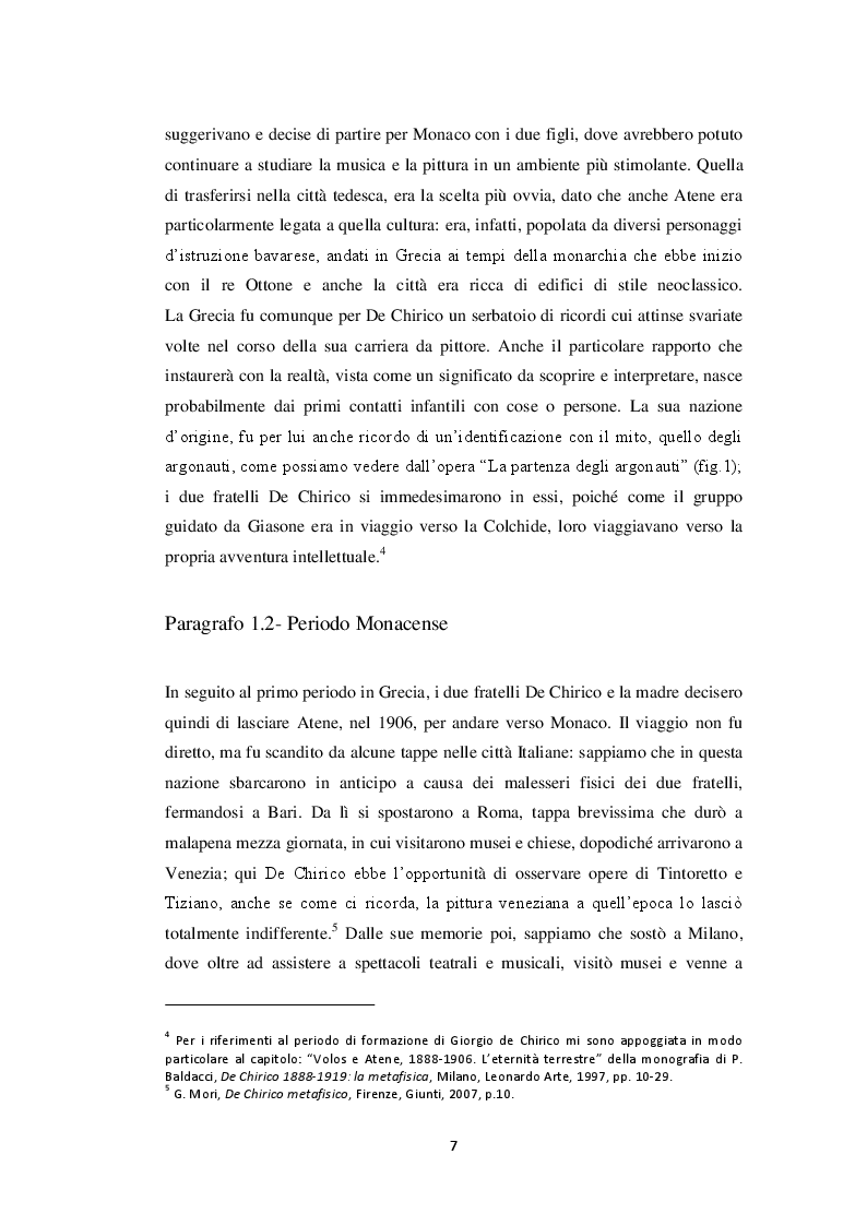 Anteprima della tesi: Storiografia artistica e Giorgio de Chirico: il periodo parigino., Pagina 6