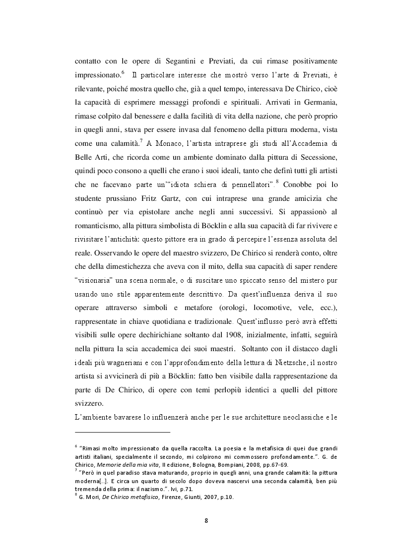 Anteprima della tesi: Storiografia artistica e Giorgio de Chirico: il periodo parigino., Pagina 7