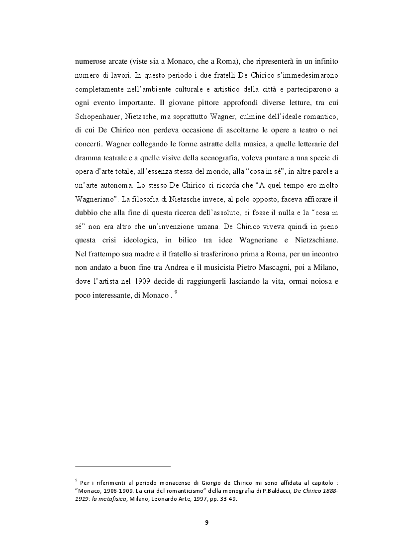 Anteprima della tesi: Storiografia artistica e Giorgio de Chirico: il periodo parigino., Pagina 8