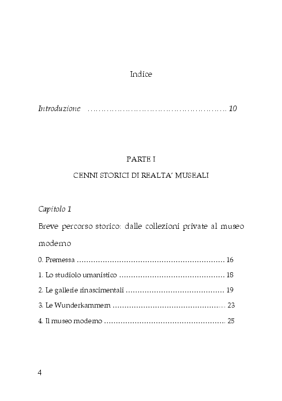 Indice della tesi: Trasformazioni museali. Analisi semiotica del Palazzo delle Esposizioni di Roma, Pagina 1