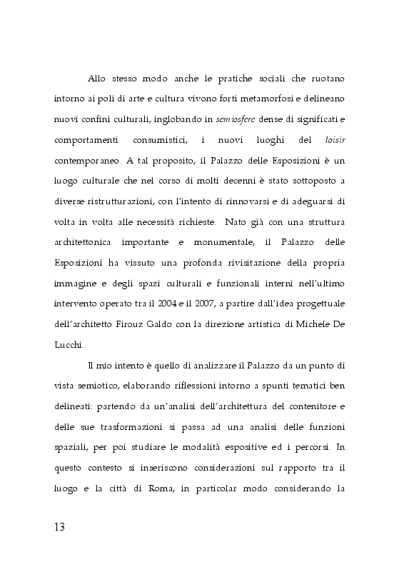 Anteprima della tesi: Trasformazioni museali. Analisi semiotica del Palazzo delle Esposizioni di Roma, Pagina 5