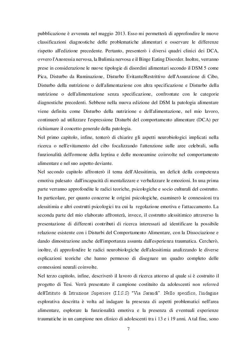 Anteprima della tesi: Disturbi alimentari e Alessitimia: studio empirico in un campione di adolescenti non referred, Pagina 4