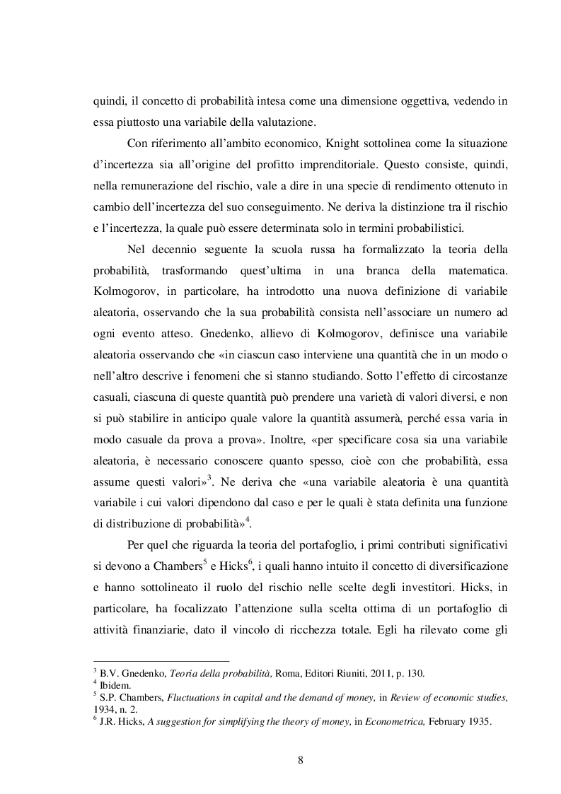 Anteprima della tesi: La teoria del portafoglio di Markowitz, Pagina 5
