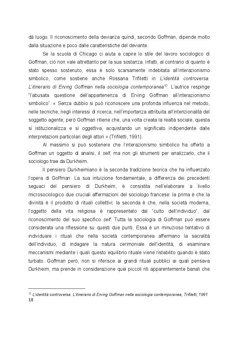 Estratto dalla tesi: L'interazione secondo Erving Goffman e Harvey Sacks
