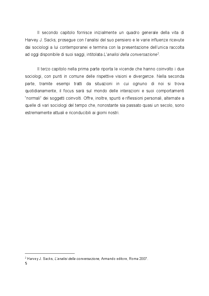 Anteprima della tesi: L'interazione secondo Erving Goffman e Harvey Sacks, Pagina 3