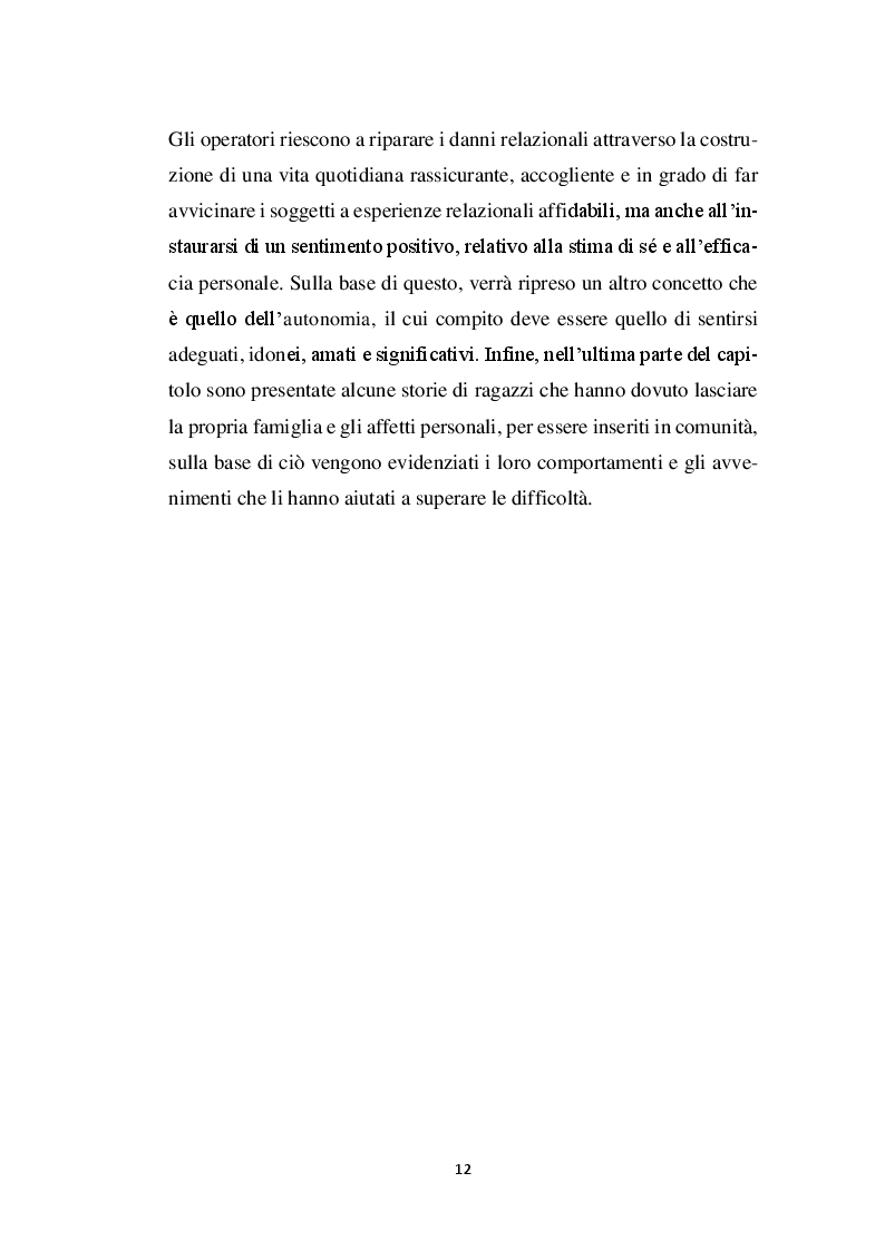 Anteprima della tesi: La relazione educativa nelle comunità per minori e il legame con la famiglia d'origine, Pagina 5
