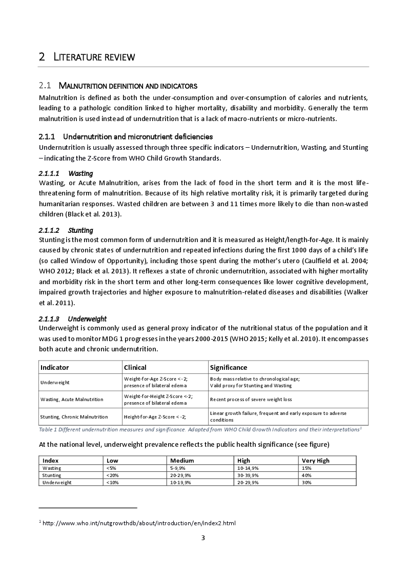 Anteprima della tesi: Baseline analysis of the underlying causes of child undernutrition in eight health-areas of Luisa - Central Kasai, Democratic Republic of Congo, Pagina 5