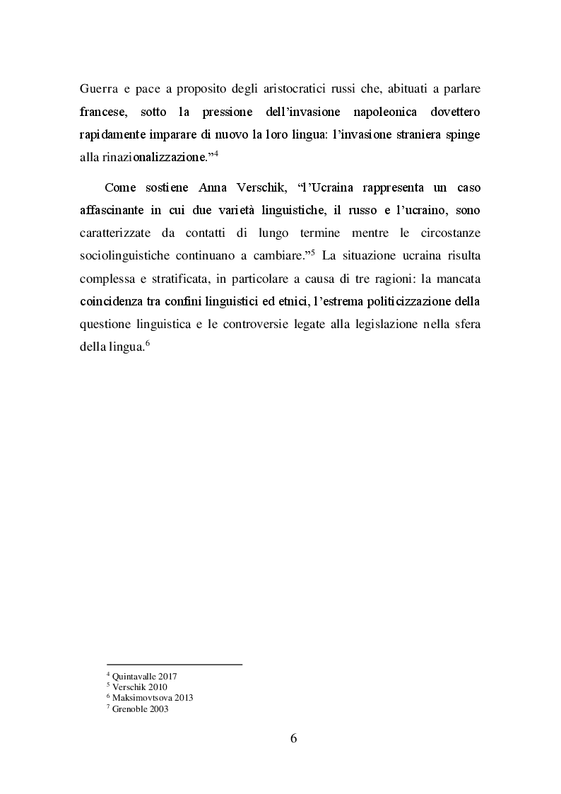 Anteprima della tesi: La questione linguistica in Ucraina, Pagina 6