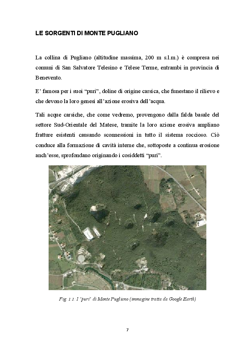 Anteprima della tesi: Elementi Idrogeologici delle Sorgenti di Monte Pugliano (Valle Telesina, BN), Pagina 4
