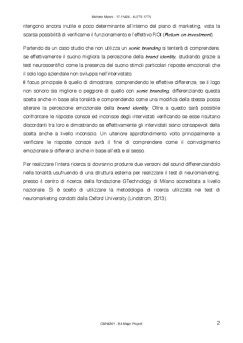 Anteprima della tesi: Sonic Branding: percezione sonora nell'era emozionale, Pagina 3