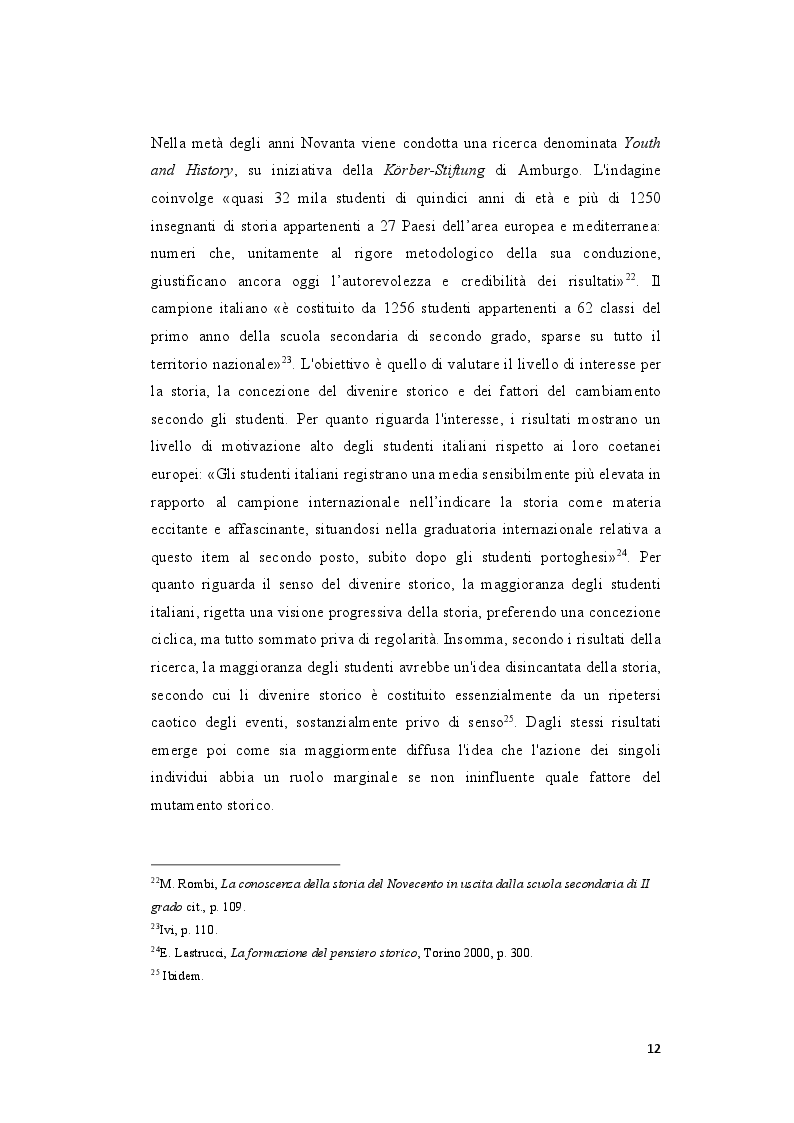 Estratto dalla tesi: L'insegnamento della Storia negli Istituti Secondari di Secondo Grado nell'Italia repubblicana
