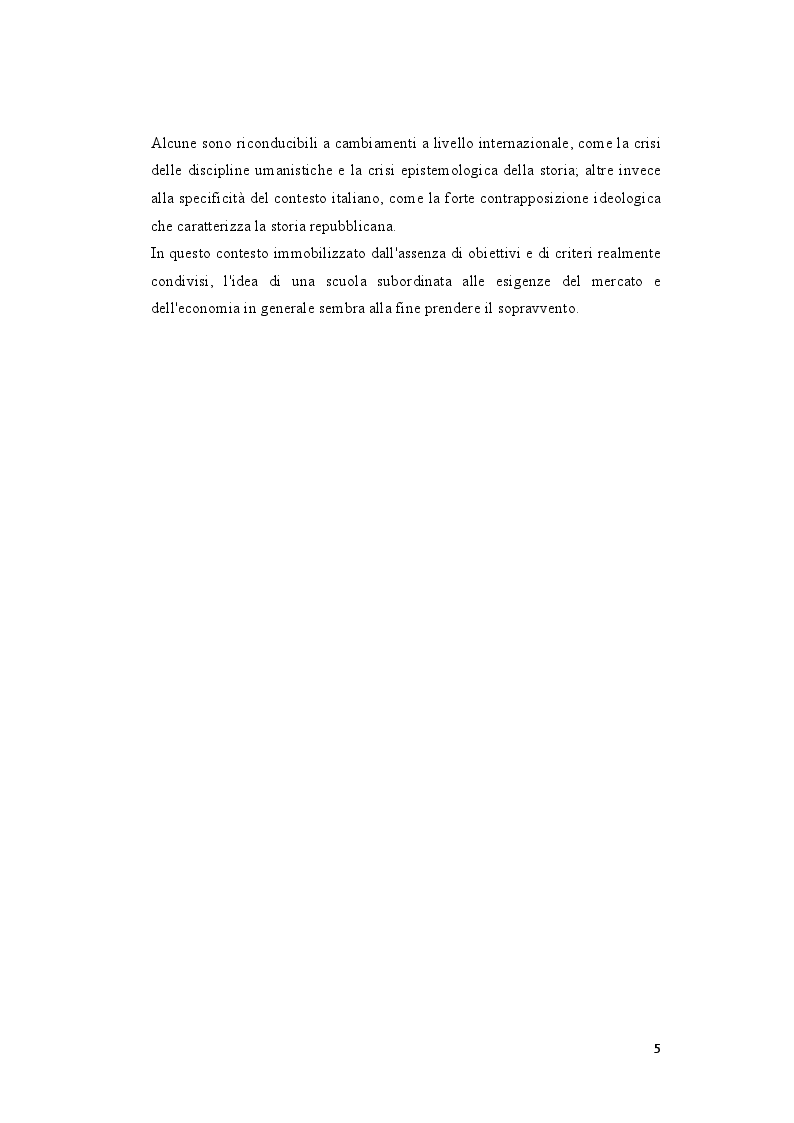 Anteprima della tesi: L'insegnamento della Storia negli Istituti Secondari di Secondo Grado nell'Italia repubblicana, Pagina 3