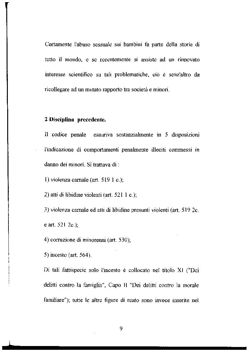 Anteprima della tesi: L'abuso sessuale sui minori: aspetti normativi e medico sociali., Pagina 4
