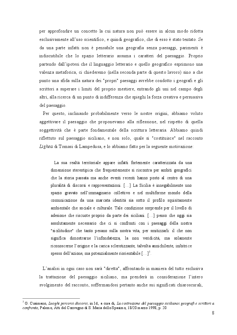 Anteprima della tesi: Geografia e paesaggio. La Sirena di Tomasi di Lampedusa., Pagina 4