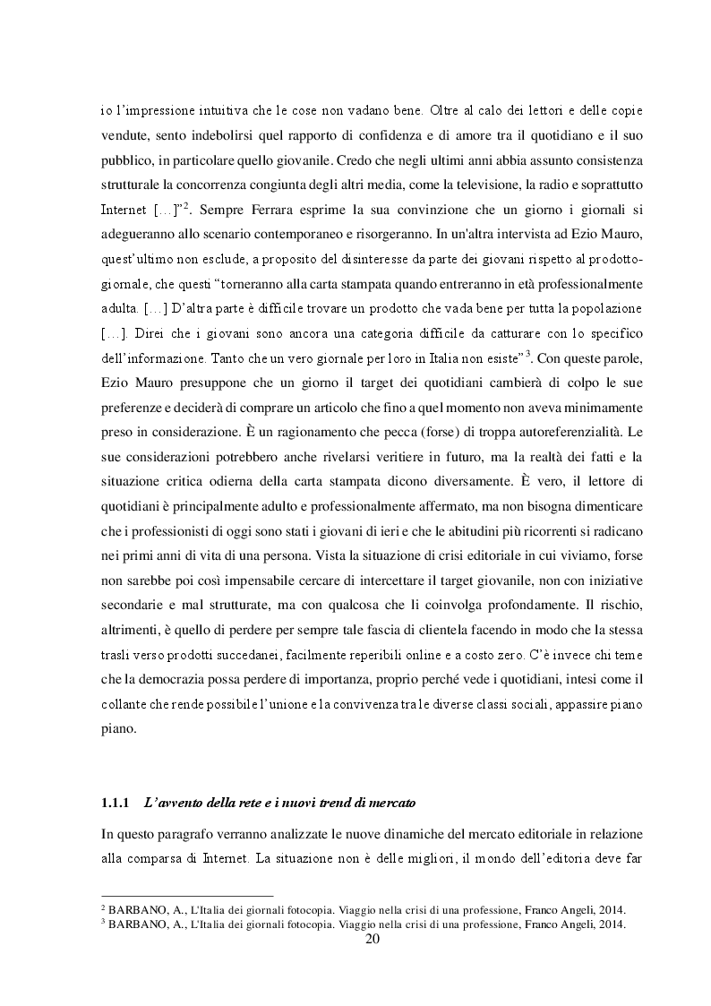 Estratto dalla tesi: Un nuovo modello di business per i quotidiani. Il caso “S.E.E – il Giornale”