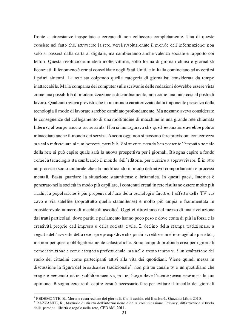 Anteprima della tesi: Un nuovo modello di business per i quotidiani. Il caso “S.E.E – il Giornale”, Pagina 7