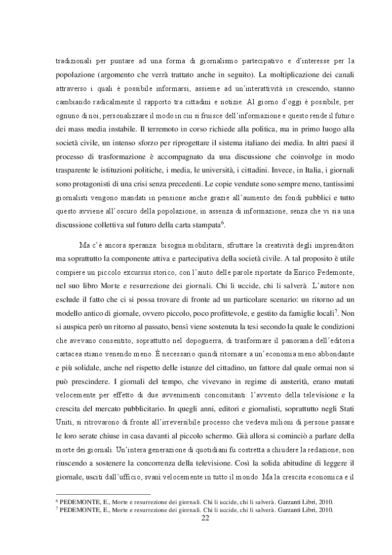 Anteprima della tesi: Un nuovo modello di business per i quotidiani. Il caso “S.E.E – il Giornale”, Pagina 8
