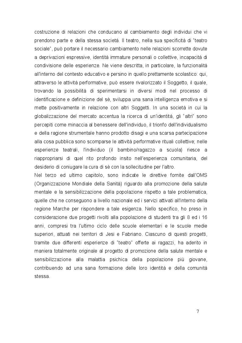 Anteprima della tesi: A scuola di salute mentale con il teatro, Pagina 4